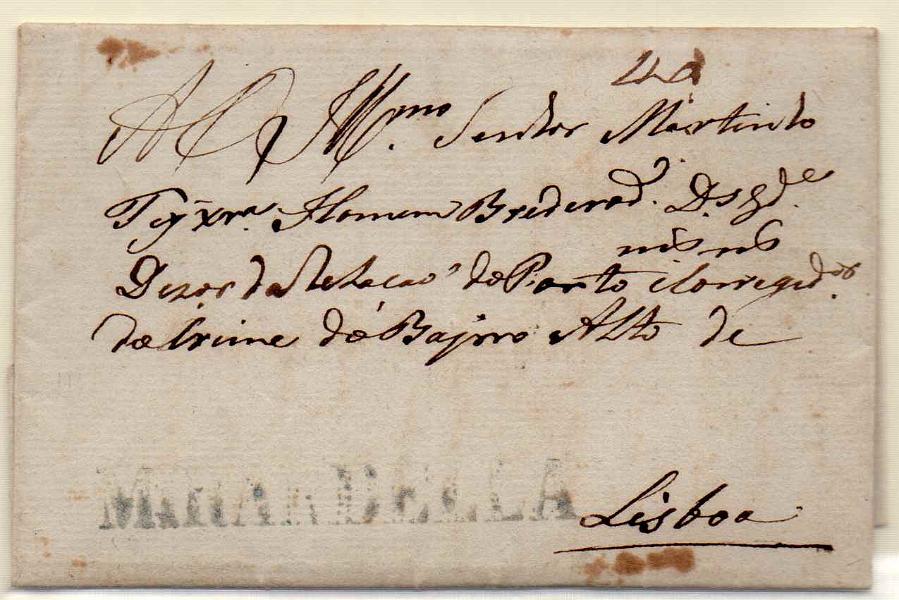 1768.jpg -     Lote:    1768      Lotes pelo Correio      Portugal       Descrição:         Mirandela &mdash; A azul, GM MDL1 em carta datada de Mirandela (26.02.28) para Lisboa, com o porte de 40 reis manuscrito a sépia.        Carta       Valor Base:     &euro; 10,00     Valor Venda:     Retirado     