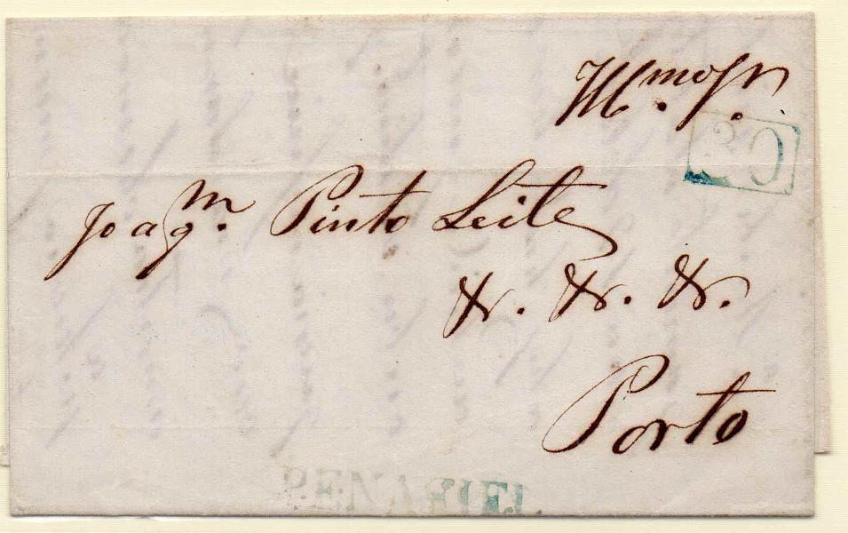 1771.jpg -     Lote:    1771      Lotes pelo Correio      Portugal       Descrição:         Penafiel &mdash; A verde, GM PNF2, em carta datada de Penafiel (18.06.49) para o Porto, com o porte de 30 reis batido a verde.        Carta       Valor Base:     &euro; 20,00     Valor Venda:     Retirado     