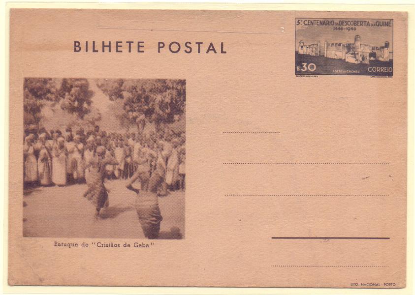 1844.jpg -     Lote:    1844      Lotes pelo Correio      Guiné       Descrição:         1946 &mdash; 5.º Centenário da descoberta da Guiné. OM19A, $30. Novo.        IN       Valor Base:     &euro; 6,00     Valor Venda:     &euro; 6,00     