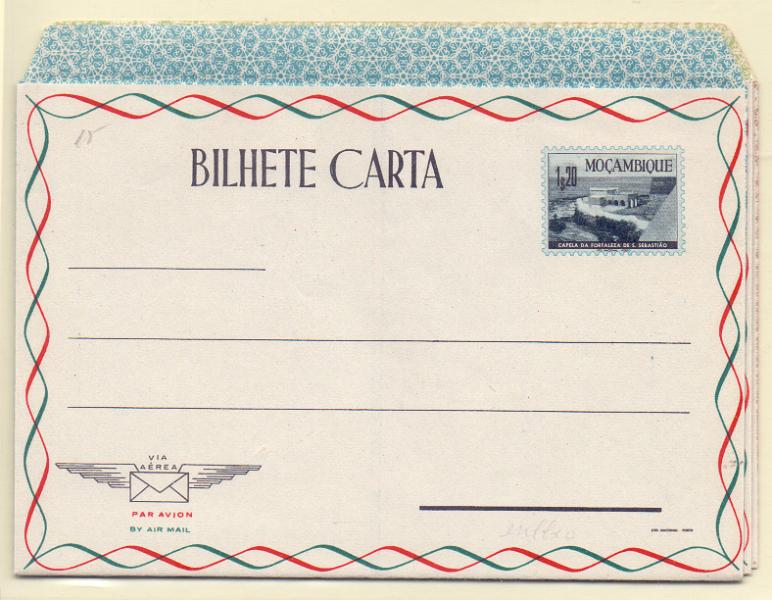 1864.jpg -     Lote:    1864      Lotes pelo Correio      Moçambique       Descrição:         1953 &mdash; Vistas de Moçambique. Bilhetes-carta por avião. Lote de 3 OM 15/17, 1$20, 2$50 e 3$50. Novos.        IN       Valor Base:     &euro; 6,00     Valor Venda:     &euro; 10,00     