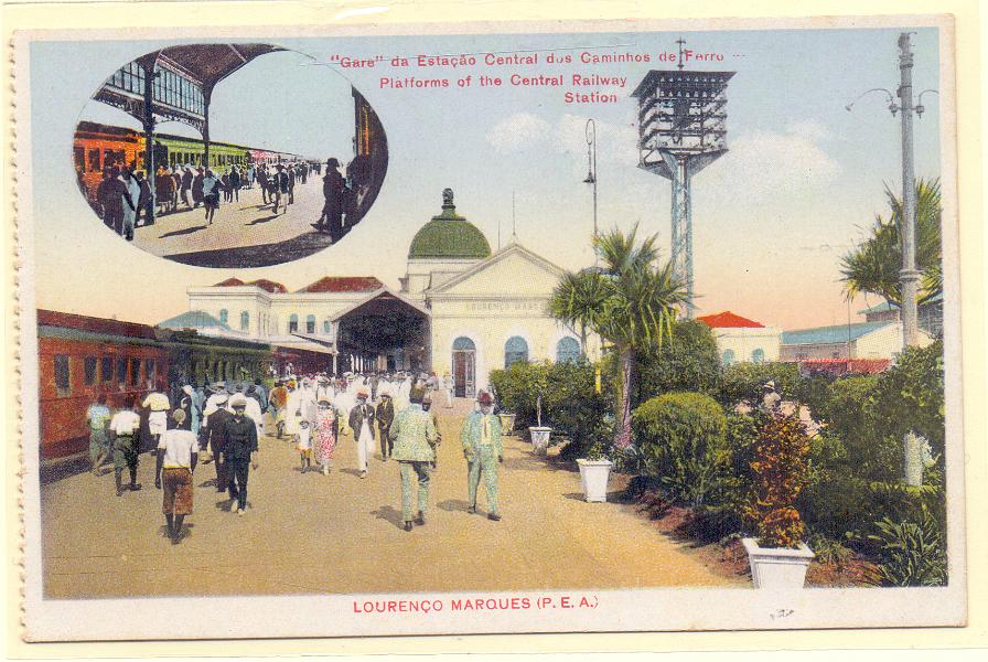 1947.jpg -     Lote:    1947      Lotes pelo Correio             Descrição:         Temática &mdash; Caminho de Ferro &mdash; Lourenço Marques, Gare da Estação Central do Caminho de Ferro. Novo.        PI       Valor Base:     &euro; 10,00     Valor Venda:     Retirado     