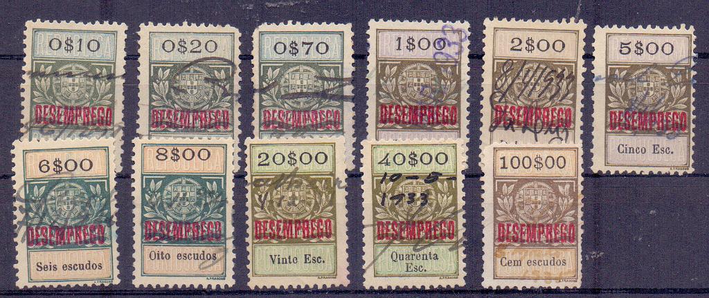 1979.jpg -     Lote:    1979      Lotes pelo Correio             Descrição:         Fiscais. 1929, Desemprego, 10, 20, 70 Ct, 2, 5, 6, 8, 20, 40 e 100 Esc., PB 1, 2, 7, 10, 11, 14, 15, 17, 20, 22 e 28, usados. Valor de catálogo aproximado &euro; 74,00.        Lote       Valor Base:     &euro; 10,00     Valor Venda:     Retirado     