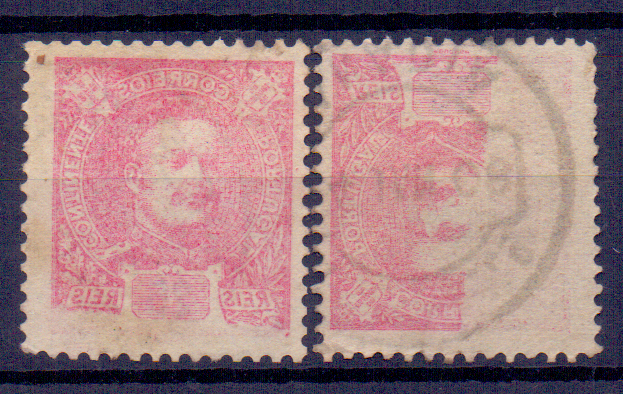 2049.jpg -     Lote:    2049      Lotes pelo Correio      Portugal        Descrição:         1998/1902 &mdash; D. Carlos I Mouchon. CE141, 25 reis carmim. Dois selos com decalque no verso.        O       Valor Base:     &euro; 4,00     Valor Venda:     &euro; 4,00     