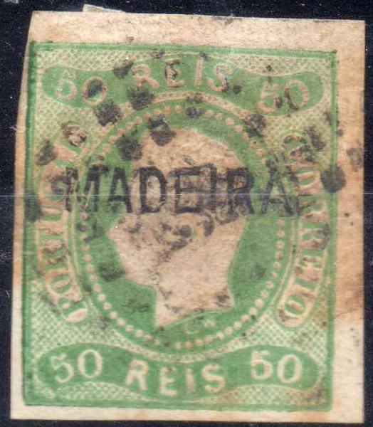 2057.jpg -     Lote:    2057      Lotes pelo Correio      Madeira       Descrição:         1868 &mdash; D. Luís I. Fita curva, não denteado. CE2, 50 reis verde. Selo com algumas manchas amarelos e com a sobrecarga "MADEIRA" falsa. Lote a ver. Valor de catálogo &euro; 350.00.        O       Valor Base:     &euro; 10,00     Valor Venda:     Retirado     