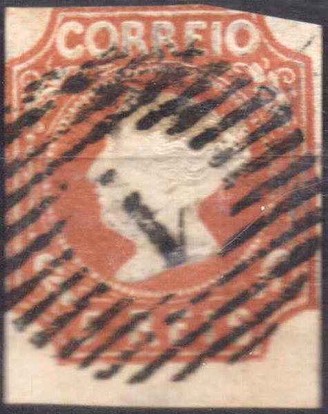 2059.jpg -     Lote:    2059      Lotes pelo Correio      Portugal        Descrição:         1853 &mdash; D. Maria II. CE1, 5 reis castanho avermelhado. Cunho I. Selo com três margensmuito curtas. Valor de catálogo &euro; 1.570,00.        O       Valor Base:     &euro; 40,00     Valor Venda:     Retirado     