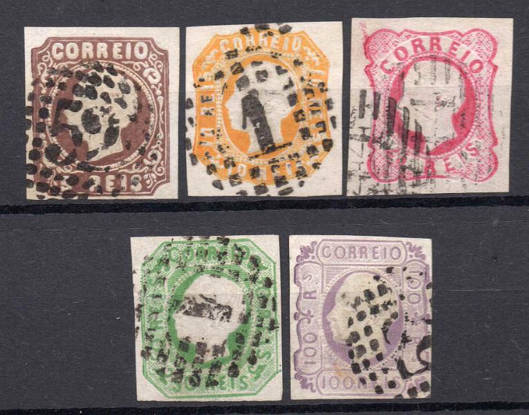 2073.jpg -     Lote:    2073      Lotes pelo Correio      Portugal        Descrição:         1862/64 &mdash; D. Luís I. CE14/18. Série completa. Valor de catálogo &euro; 436,00.        O       Valor Base:     &euro; 30,00     Valor Venda:     Retirado     
