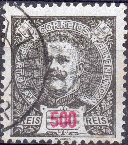 2115.jpg -     Lote:    2115      Lotes pelo Correio      Portugal        Descrição:         1895/96 &mdash; D. Carlos I Mouchon. CE139, 500 reis em denteado 12 &frac12;. Valor de catálogo &euro; 46,60.        O       Valor Base:     &euro; 6,00     Valor Venda:     Retirado     