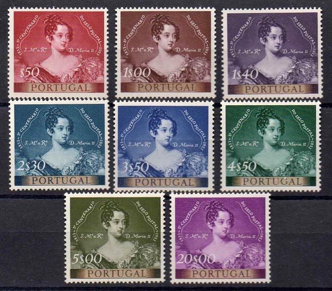 2214.jpg -     Lote:    2214      Lotes pelo Correio      Portugal        Descrição:         1953 &mdash; Centenário do Selo Postal Português. CE 786/793. Série completa. Valor de catálogo &euro; 114,00.        **       Valor Base:     &euro; 12,00     Valor Venda:     &euro; 12,00     