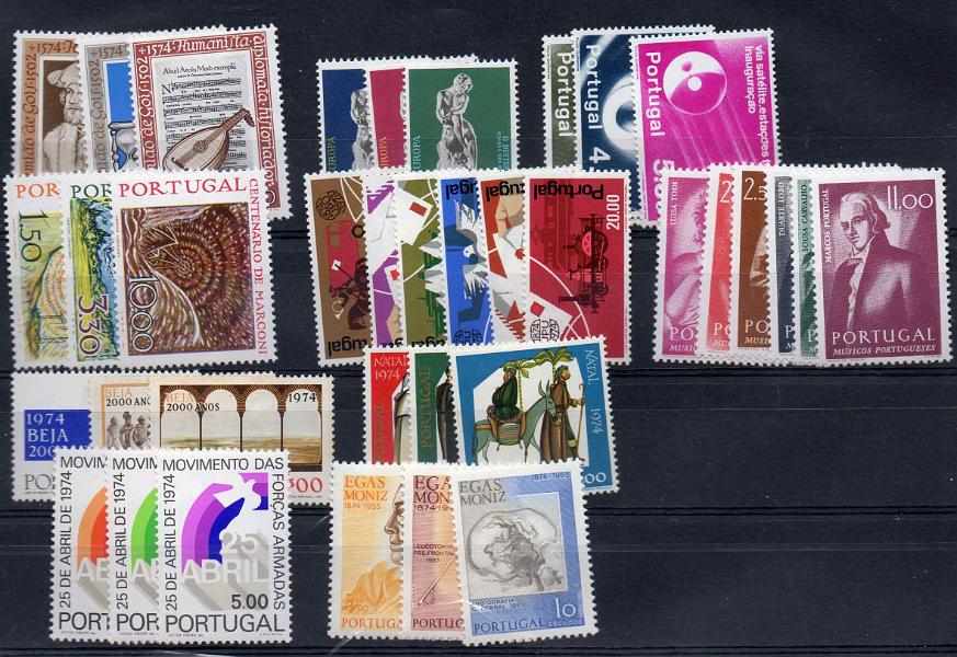 2244.jpg -     Lote:    2244      Lotes pelo Correio      Portugal        Descrição:         1974 &mdash; Portugal. Ano completo - 36 selos. Valor de catálogo &euro; 163,00.        ***       Valor Base:     &euro; 19,00     Valor Venda:     &euro; 27,00     