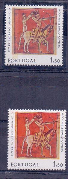 2247.jpg -     Lote:    2247      Lotes pelo Correio      Portugal        Descrição:         1975 &mdash; Europa. CE1251, 1$50. Selo com fundo escuro. Acompanha selo normal para comparação.        ***       Valor Base:     &euro; 5,00     Valor Venda:     &euro; 5,00     