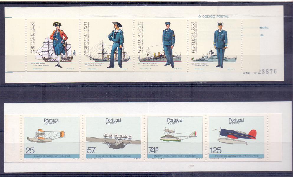 2307.jpg -     Lote:    2307      Lotes pelo Correio      Portugal        Descrição:         1983/87 &mdash; Uniformes da Marinha + Os Açores na História da Aviação: CE CRT27 e 56. Valor de catálogo &euro;36,90.        CRT       Valor Base:     &euro; 10,00     Valor Venda:     Retirado     