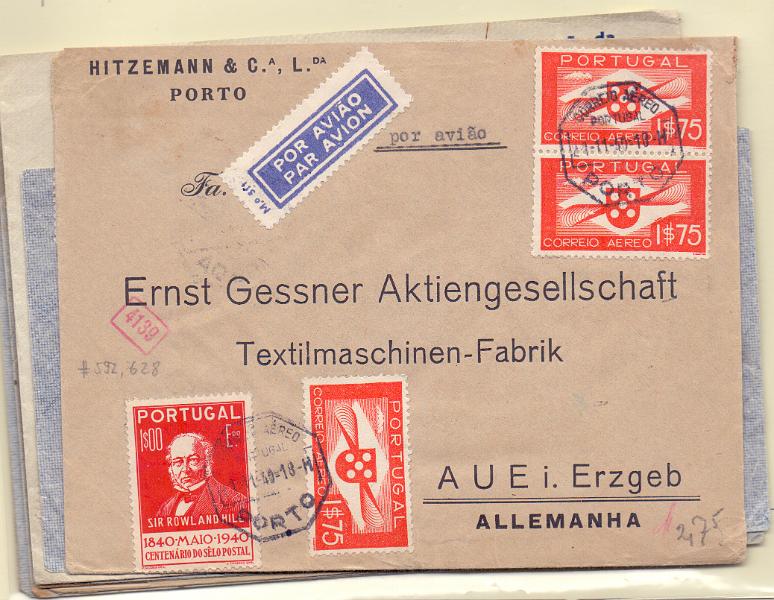 2314.jpg -     Lote:    2314      Lotes pelo Correio      Portugal        Descrição:         1936/41 &mdash; Tipo Hélice. Lote com nove cartas com selos tipo Hélice para diversos países (Suécia, Suíça, Alemanha (2), república Checa, EUA e Cuba, com selos de 5$00 (5), 2$50 (2) e 1$75 (11). Lote a ver.        Lote       Valor Base:     &euro; 10,00     Valor Venda:     Retirado     