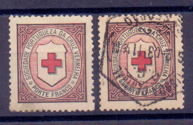 2320.jpg -     Lote:    2320      Lotes pelo Correio      Portugal        Descrição:         1916 &mdash; Porte Franco. Cruz Vermelha Portuguesa. Cruz da Convenção de Genebra. CE CVP1, papel pontinhado espesso, denteado 12 &frac12;. Lote com selo novo e selo usado. Valor de catálogo &euro; 129,00.        **/O       Valor Base:     &euro; 12,00     Valor Venda:     &euro; 12,00     