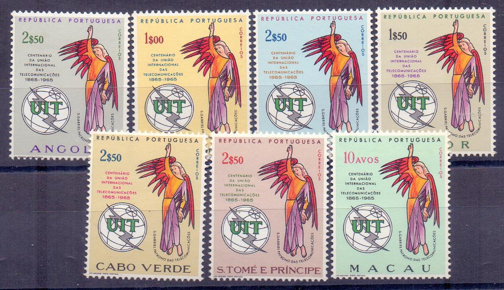 2339.jpg -     Lote:    2339      Lotes pelo Correio      Ultramar       Descrição:         Ultramar. Emissões comuns. 1965 &mdash; Centenário da UIT. Série completa. Valor de catálogo &euro; 21,00.        ***       Valor Base:     &euro; 5,00     Valor Venda:     &euro; 5,00     
