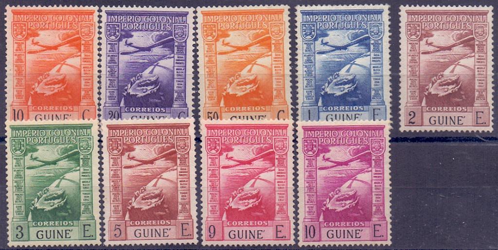 2353.jpg -     Lote:    2353      Lotes pelo Correio      Guiné       Descrição:         1938 &mdash; Império Colonial Português. CE CA 1/9. Série completa.        RG***       Valor Base:     &euro; 8,00     Valor Venda:     Retirado     