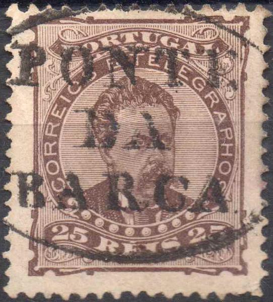 2444.jpg -     Lote:    2444      Lotes pelo Correio      Portugal        Descrição:         Carimbos nominativos. Selo de 25 reis D. Luís I, de frente, obliterado com carimbo batido a preto "PONTE DA BARCA".        O       Valor Base:     &euro; 5,00     Valor Venda:     &euro; 5,00     