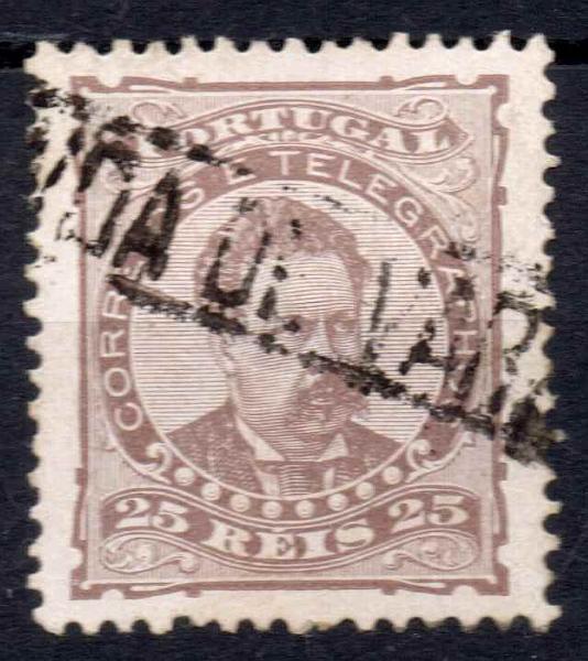 2445.jpg -     Lote:    2445      Lotes pelo Correio      Portugal        Descrição:         Carimbos nominativos. 1882/83 &mdash; D. Luís I, de frente. CE57, 25 reis castanho. Selo obliterado com carimbo a preto "PÓVOA DE VARZIM".        O       Valor Base:     &euro; 5,00     Valor Venda:     Retirado     