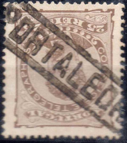 2466.jpg -     Lote:    2466      Lotes pelo Correio      Portugal        Descrição:         Carimbos nominativos. 1882/83 &mdash; D. Luís. De frente. CE57, 25 reis castanho obliterado com carimbo batido a preto "PORTALEGRE".        O       Valor Base:     &euro; 8,00     Valor Venda:     Retirado     