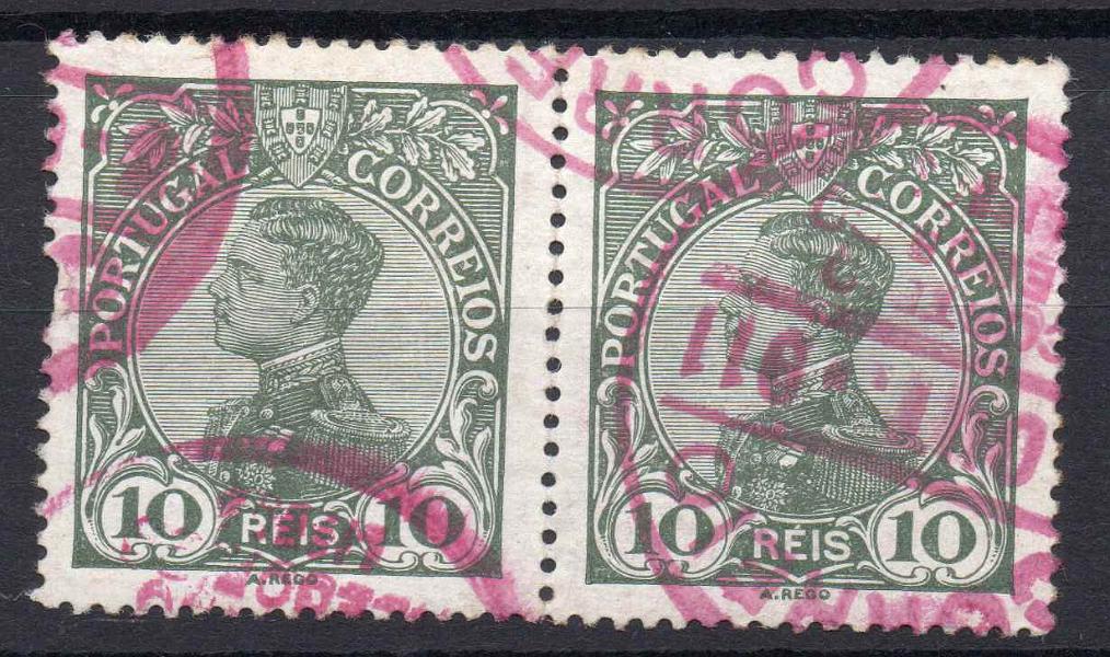2508.jpg -     Lote:    2508      Lotes pelo Correio      Portugal        Descrição:         Carimbos comemorativos. Cortejo Alegórico, 1910 &mdash; D. Manuel II. Par horizontal com carimbo batido a vermelho.        O       Valor Base:     &euro; 5,00     Valor Venda:     Retirado     