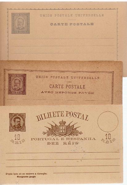 2676.jpg -     Lote:    2676      Lotes pelo Correio             Descrição:         Portugal. 1884/1910 &mdash; D. Luís I de frente a D. Manuel II, com sobrecarga REPUBLICA. Lote com 25 inteiros postais simples e com resposta paga, novos e circulados, três com adicionais. Bom lote a ver.        IN/IC       Valor Base:     &euro; 20,00     Valor Venda:     &euro; 20,00     
