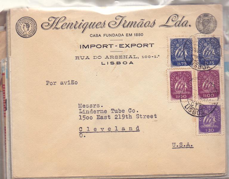 2677.jpg -     Lote:    2677      Lotes pelo Correio             Descrição:         1943/49 &mdash; Caravela. Lote com 46 sobrescritos com selos da emissão, remetidas para os EUA, Goa, Bélgica, Inglaterra e muitos outros países. Bom lote a ver.        Lote       Valor Base:     &euro; 20,00     Valor Venda:     &euro; 20,00     