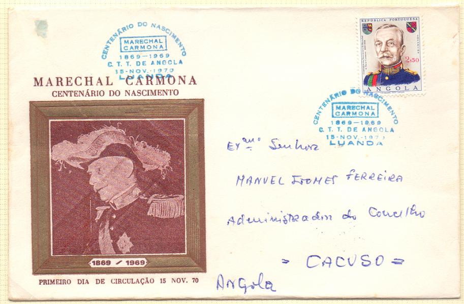 2697.jpg -     Lote:    2697      Lotes pelo Correio             Descrição:         Angola &mdash; Lote com 15 sobrescritos circulados com carimbos comemorativos da década de 70. Lote a ver.        Lote       Valor Base:     &euro; 10,00     Valor Venda:     &euro; 10,00     