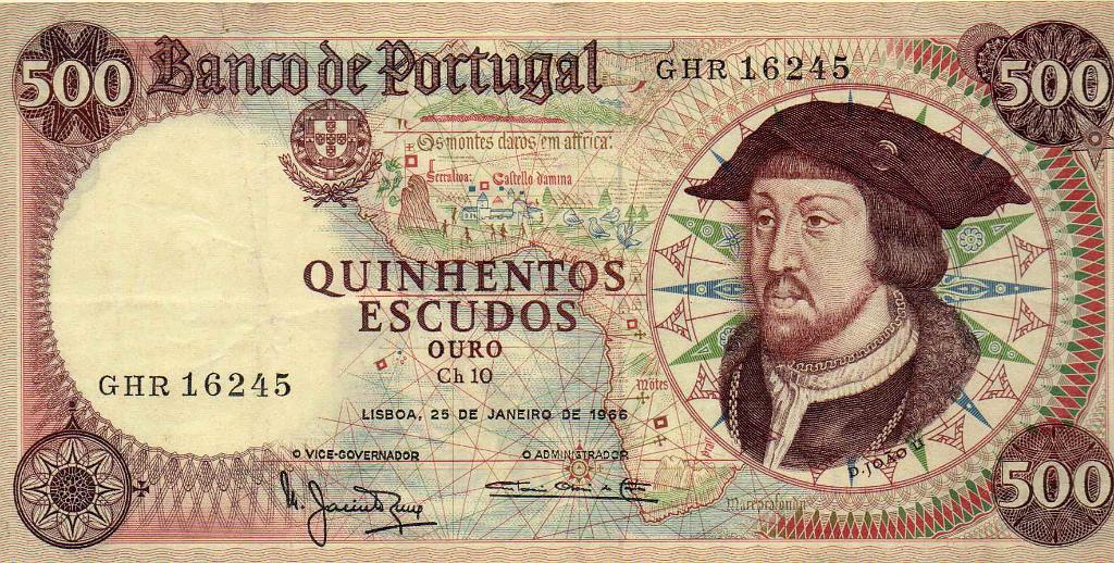 2724.jpg -     Lote:    2724      Lotes pelo Correio             Descrição:         1966 &mdash; D. João II. 500$00. Chapa 10, datada de 25.01.1966. MBC.        NT       Valor Base:     &euro; 8,00     Valor Venda:     Retirado     
