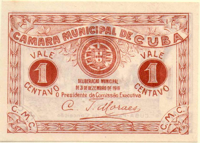 2741.jpg -     Lote:    2741      Lotes pelo Correio             Descrição:         Cuba (Câmara Municipal). 1C castanho. UNC.        CDL       Valor Base:     &euro; 5,00     Valor Venda:     Retirado     