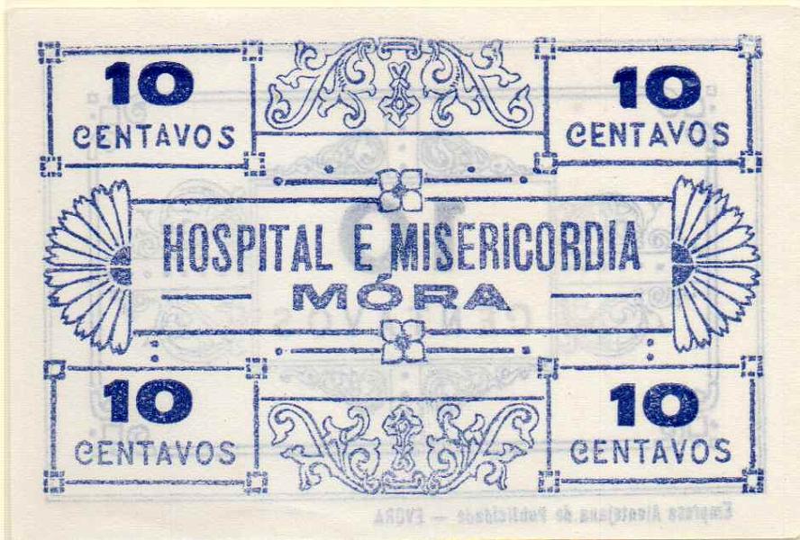 2750.jpg -     Lote:    2750      Lotes pelo Correio             Descrição:         Mora, Hospital e Misericórdia. 10C azul. UNC.        CDL       Valor Base:     &euro; 12,00     Valor Venda:     Retirado     