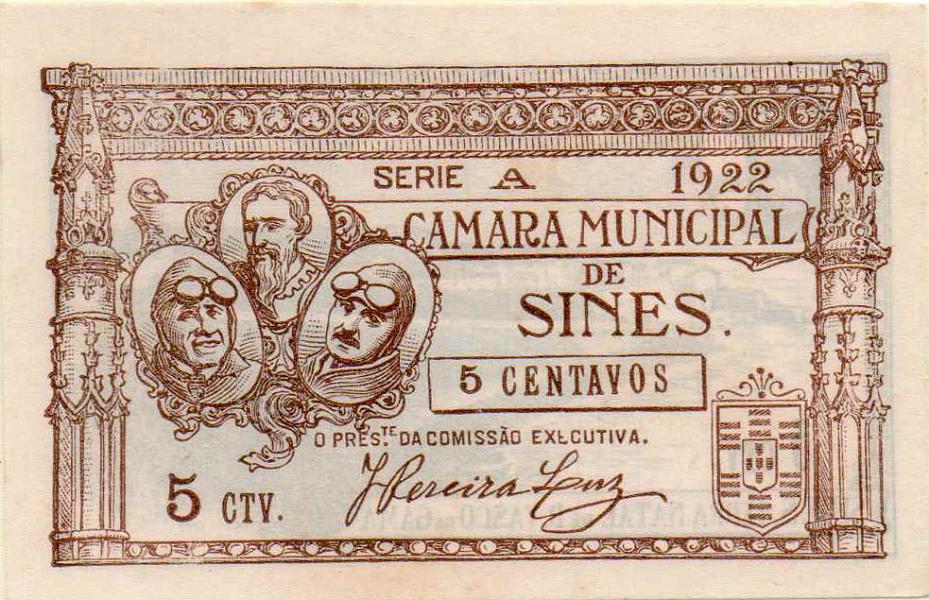 2751.jpg -     Lote:    2751      Lotes pelo Correio             Descrição:         Sines (Câmara Municipal). 5c sépia. MA2236. UNC.        CDL       Valor Base:     &euro; 10,00     Valor Venda:     Retirado     