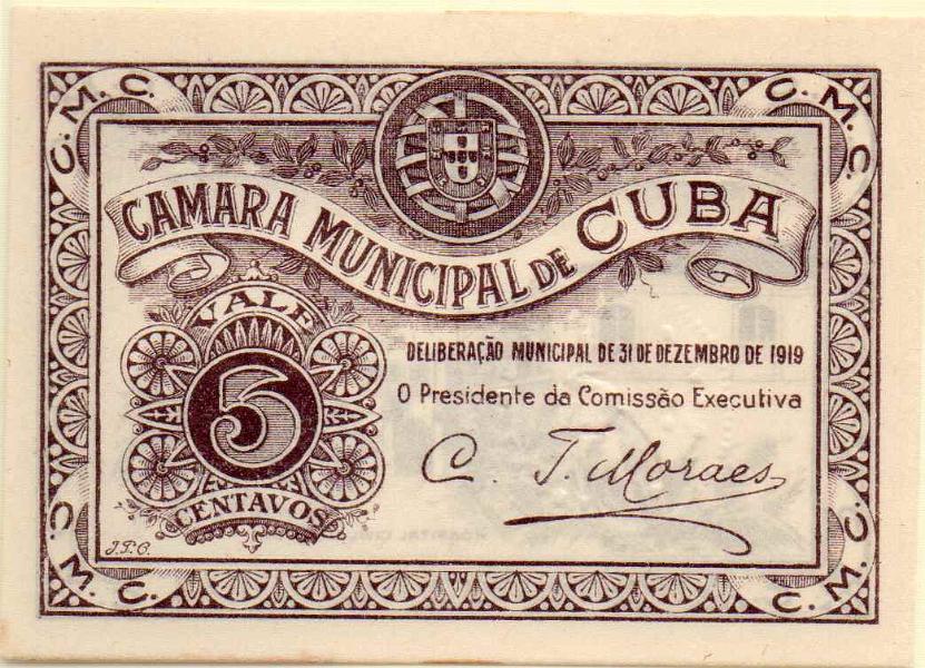 2760.jpg -     Lote:    2760      Lotes pelo Correio             Descrição:         Cuba (Câmara Municipal. 5C castanha. UNC.        CDL       Valor Base:     &euro; 5,00     Valor Venda:     Retirado     