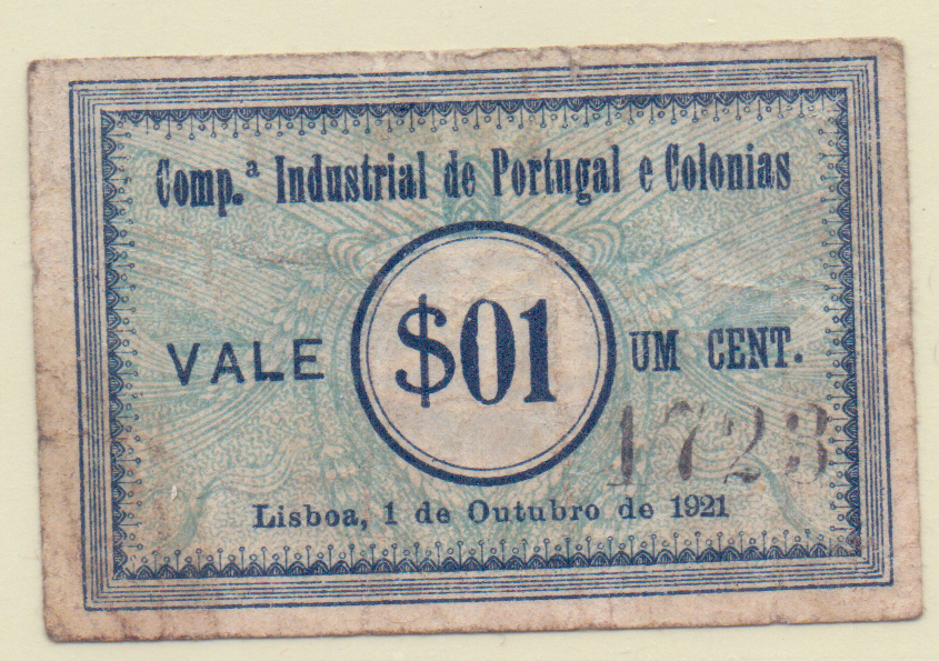 2765.jpg -     Lote:    2765      Lotes pelo Correio             Descrição:         Lisboa (Companhia Industrial de Portugal e Colónias) &mdash; 1 C, MA 1204, MBC, Escassa (Rara no Índice MA)        CDL       Valor Base:     &euro; 8,00     Valor Venda:     &euro; 8,00     