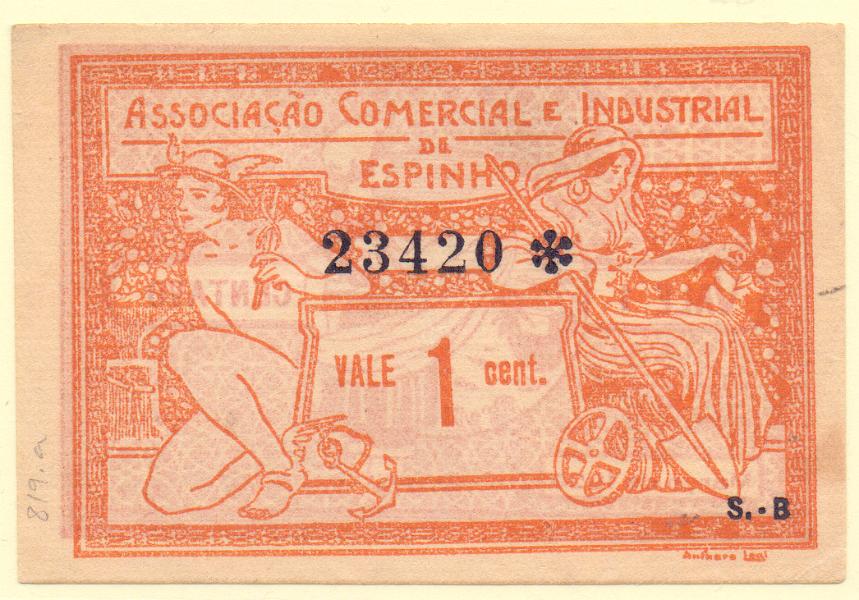 2773.jpg -     Lote:    2773      Lotes pelo Correio             Descrição:         Espinho (Associação Comercial e Industrial) &mdash; 1 C, MA 819.a, Nova           CDL       Valor Base:     &euro; 5,00     Valor Venda:     &euro; 5,00     