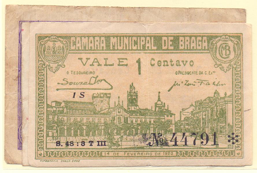 2783.jpg -     Lote:    2783      Lotes pelo Correio             Descrição:         Braga (Câmara Municipal) x 2 e Banco do Minho, 1, 2 e 2 C, MA 418.f, 423.c e 432, BC'/MBC .        CDL       Valor Base:     &euro; 5,00     Valor Venda:     &euro; 5,00     