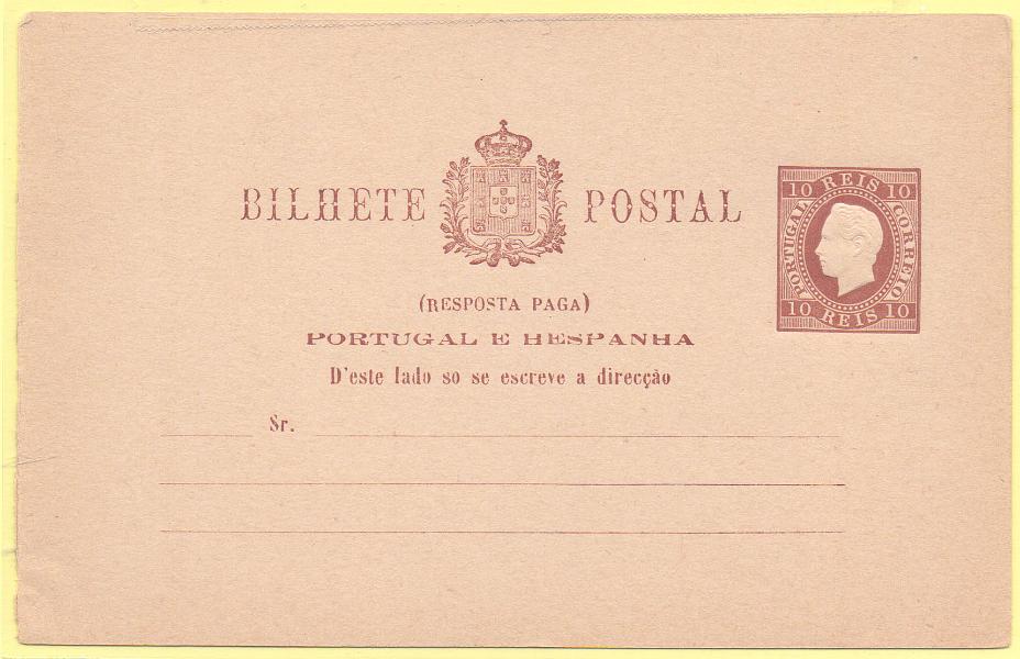 1612.jpg -     Lote:    1612      Lotes pelo Correio      Portugal        Descrição:         1880/81 &mdash; D. Luís I. Impressão em relevo. OM8, 10+10 reis. Segunda folha com a impressão deslocada do selo.        IN       Valor Base:     &euro; 6,00     Valor Venda:     Retirado     