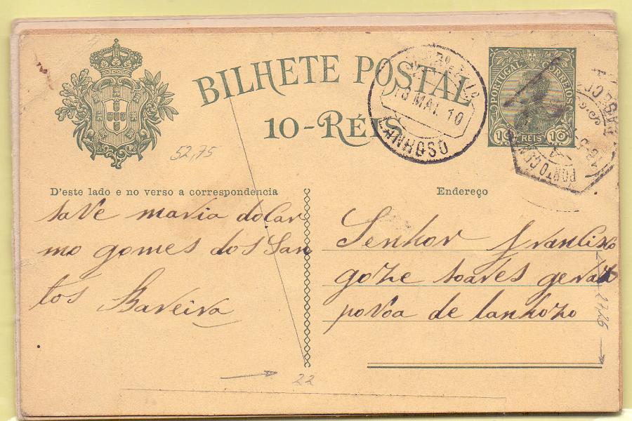 1641.jpg -     Lote:    1641      Lotes pelo Correio      Portugal        Descrição:         1910 &mdash; D. Manuel II + D. Manuel II, com sobrecarga REPUBLICA. Lote composto por : OM48, 10 reis (um novo e dois circulados) + OM51, 20+20 reis (dois novos) + OM53, 20 reis (um novo e outro circulado). Lote a ver.        IN/IC       Valor Base:     &euro; 5,00     Valor Venda:     Retirado     