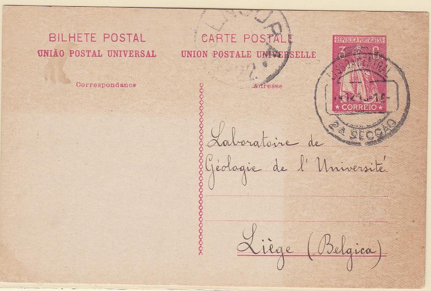 1645.jpg -     Lote:    1645      Lotes pelo Correio      Portugal        Descrição:         1918/20 &mdash; Ceres. OM62, 3c carmim. Circulado de Lisboa (14.01.21) para a Bélgica. Censurado.        IC       Valor Base:     &euro; 5,00     Valor Venda:     Retirado     