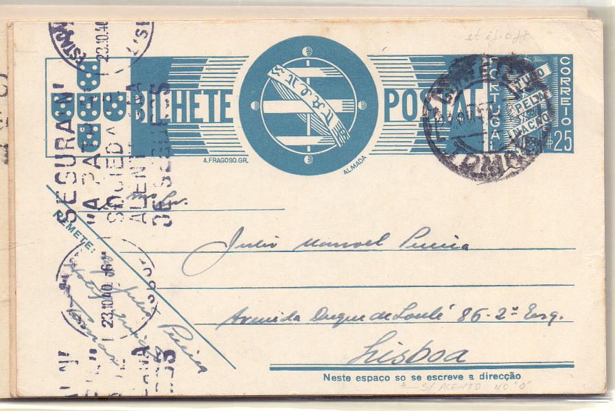 1657.jpg -     Lote:    1657      Lotes pelo Correio      Portugal        Descrição:         1936/39 &mdash; Tudo pela Nação. Lote composto por 5 inteiros de $25, OM 83 (4 circulados) + dois inteiros de 1$00 OM84 (1 circulado) + um inteiro de $25+$25, OM 85, novo.        IN/IC       Valor Base:     &euro; 7,00     Valor Venda:     Retirado     