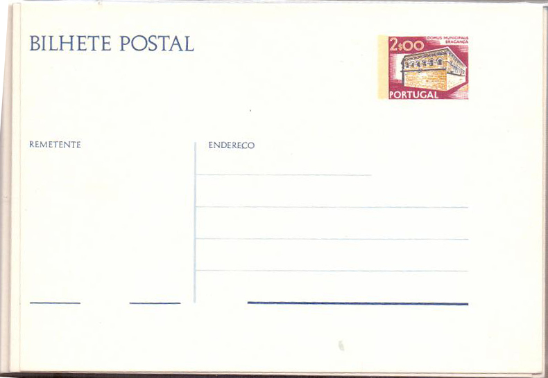 1712.jpg -     Lote:    1712      Lotes pelo Correio      Portugal        Descrição:         Portugal &mdash; Lote com 58 inteiros postais novos, com muitas repetições, desde Paisagens e Monumentos até Profissões e Personagens. Lote a ver        Lote       Valor Base:     &euro; 10,00     Valor Venda:     Retirado     
