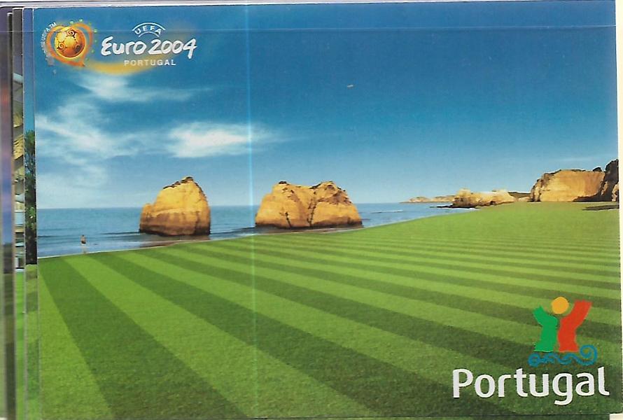 1715.jpg -     Lote:    1715      Lotes pelo Correio      Portugal        Descrição:         2003 &mdash; Euro 2004. Série de 8 postais de propaganda, ilustrados no verso com vistas fotográficas, sobrepondo-se no canto superior esquerdo o logótipo da UEFA/EURO 2004 e no canto inferior direito Portugal, referenciados com o nº 317 no CATÁLOGO DE INTEIROS POSTAIS PORTUGUESES, de Horácio Novais.        IN       Valor Base:     &euro; 10,00     Valor Venda:     Retirado     