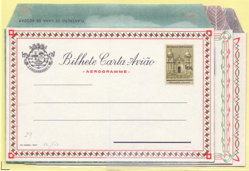 1750.jpg -     Lote:    1750      Lotes pelo Correio      Moçambique       Descrição:         1962 &mdash; Vistas de Moçambique (7.ª série). Bilhetes-carta. OM 29/31, 1$20, 2$50 e 3$50. Novos.        IN       Valor Base:     &euro; 5,00     Valor Venda:     &euro; 5,00     