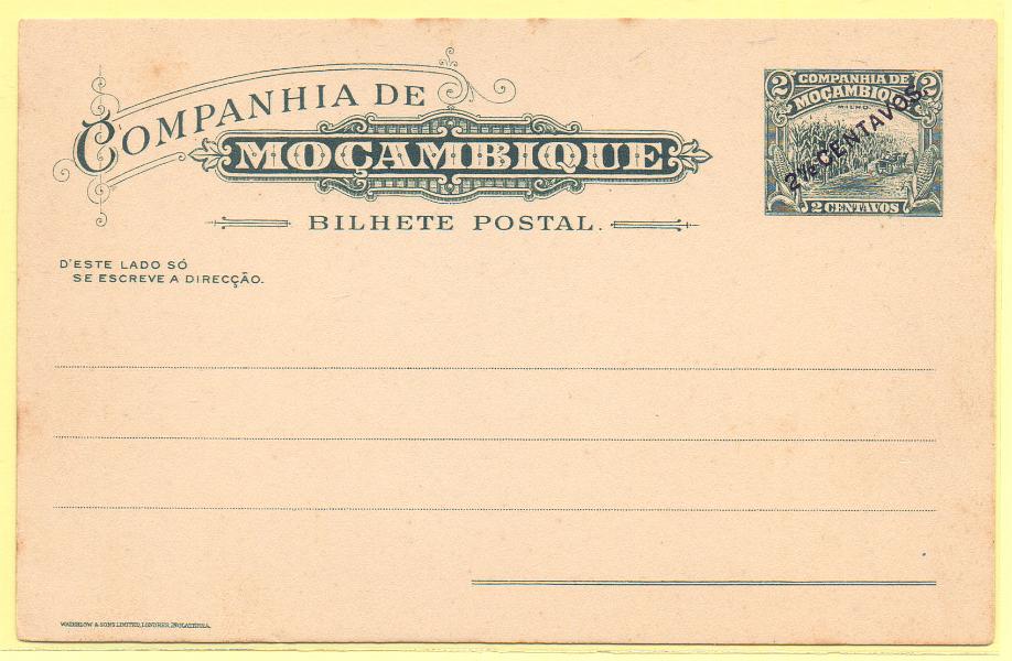1753.jpg -     Lote:    1753      Lotes pelo Correio      Companhia de Moçambique       Descrição:         Motivos locais, com sobretaxa. CE30, 2 &frac12; c s/ 2c, verde-escuro (MILHO). Novo.        IN       Valor Base:     &euro; 4,00     Valor Venda:     Retirado     