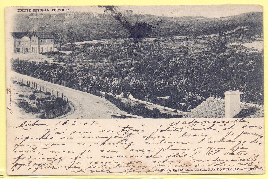 1814.jpg -     Lote:    1814      Lotes pelo Correio             Descrição:         Monte Estoril &mdash; Vista geral. Circulado.        PI       Valor Base:     &euro; 4,00     Valor Venda:     Retirado     