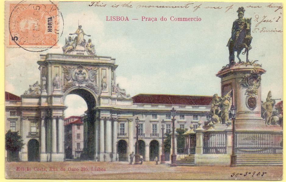 1828.jpg -     Lote:    1828      Lotes pelo Correio             Descrição:         Lisboa. Praça do Commercio. Circulado.        PI       Valor Base:     &euro; 5,00     Valor Venda:     Retirado     