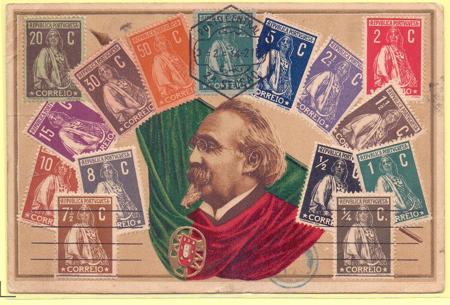 1931.jpg -     Lote:    1931      Lotes pelo Correio             Descrição:         República. Manuel Arriaga e selos tipo Ceres. Impressão em relevo. Circulado.        PI       Valor Base:     &euro; 5,00     Valor Venda:     Retirado     