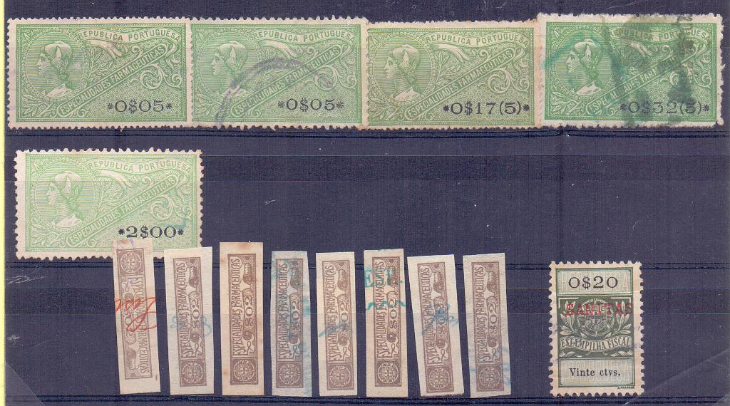 1945.jpg -     Lote:    1945      Lotes pelo Correio             Descrição:         Fiscais. Portugal. Especialidades farmacêuticas. Lote com 14 estampilhas. Lote a ver.        Lote       Valor Base:     &euro; 8,00     Valor Venda:     &euro; 14,00     