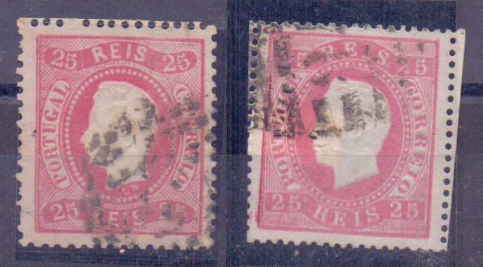 2071.jpg -     Lote:    2071      Lotes pelo Correio      Portugal       Descrição:         1868/76 &mdash; D. Luís I, fita curva, denteados + D. Luís I, fita direita. Selos CE30, cunho XIV + CE40 em denteado 14. Valor de catálogo &euro; 74,00.        O       Valor Base:     &euro; 10,00     Valor Venda:     Retirado     