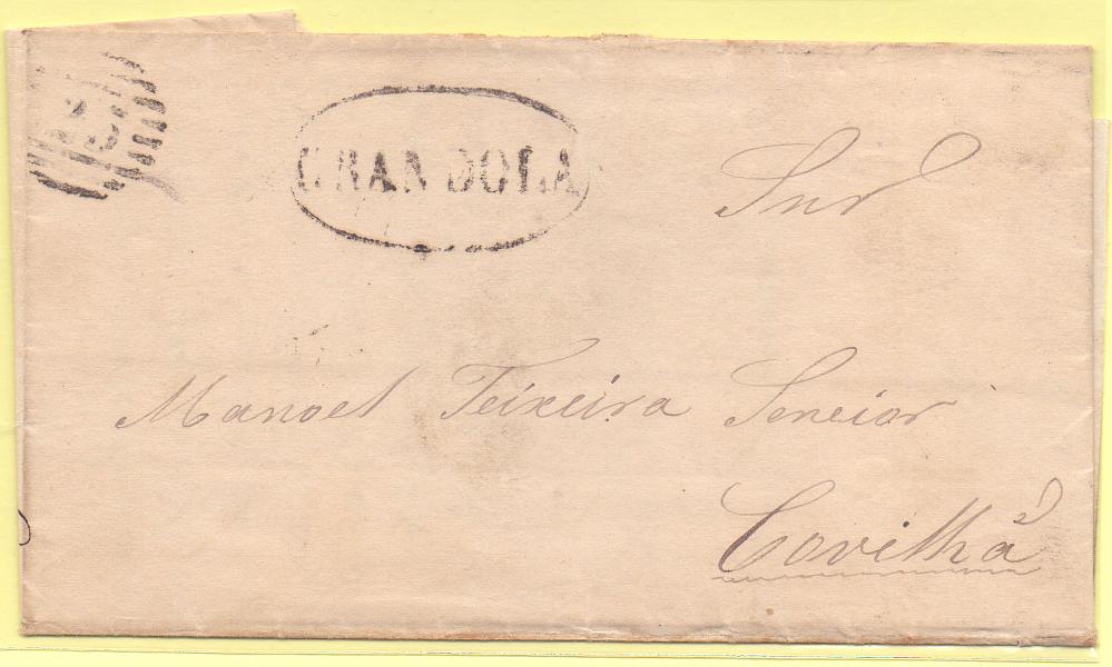 2075.jpg -     Lote:    2075      Lotes pelo Correio      Portugal       Descrição:         1967/1970 &mdash; D. Luís I, fita curva, denteados. CE30, 25 reis carmim em carta circulada de Grândola (29.05.69) para a Covilhã. Carimbo batido a preto de GRANDOLA + numérico "25" tipo 4.3.4 (****).        Carta       Valor Base:     &euro; 10,00     Valor Venda:     Retirado     