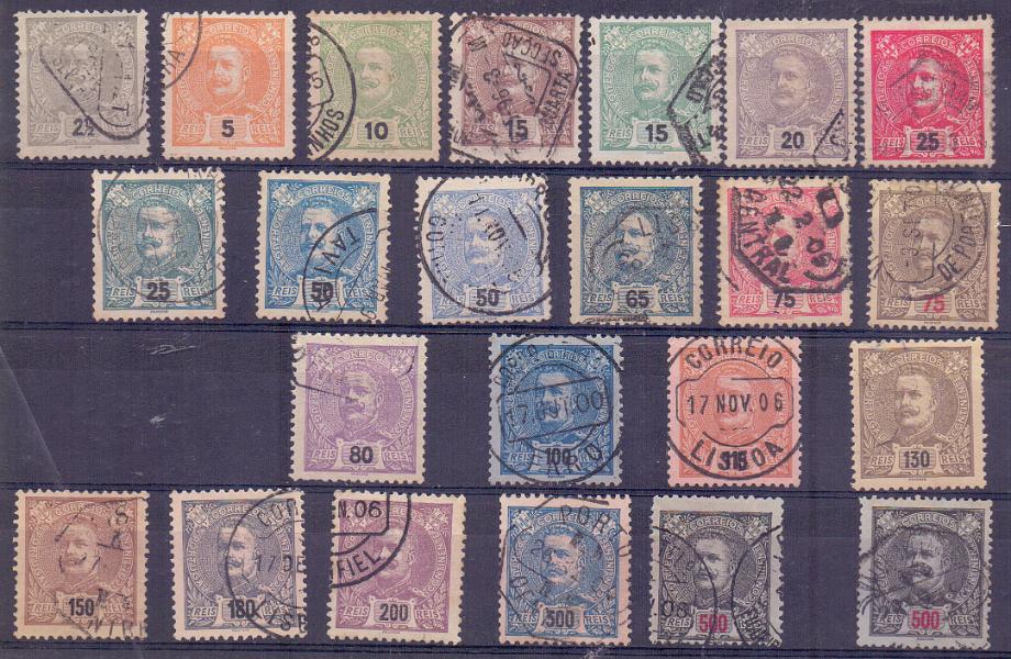 2116.jpg -     Lote:    2116      Lotes pelo Correio      Portugal       Descrição:         1896/1905 &mdash; D. Carlos I Mouchon. CE 126/139 + CE139 em denteado 12 &frac12; + CE140/147. Duas séries completas. Valor de catálogo &euro; 161,00.        O       Valor Base:     &euro; 16,00     Valor Venda:     &euro; 22,00     