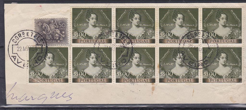 2178.jpg -     Lote:    2178      Lotes pelo Correio      Portugal       Descrição:         1953 &mdash; Centenário do Selo Postal Português. CE792, 5$00. Fragmento com bloco de 9 selos. B e R.        FRG       Valor Base:     &euro; 8,00     Valor Venda:     Retirado     